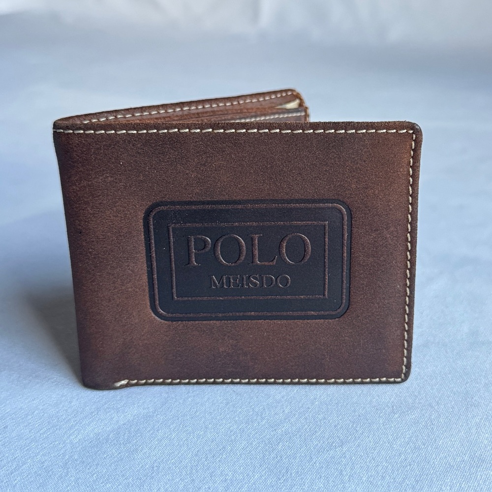 Brown Genuine Leather Bifold Wallet